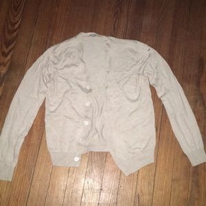 (Cream) Linen Nylon Cardigan
